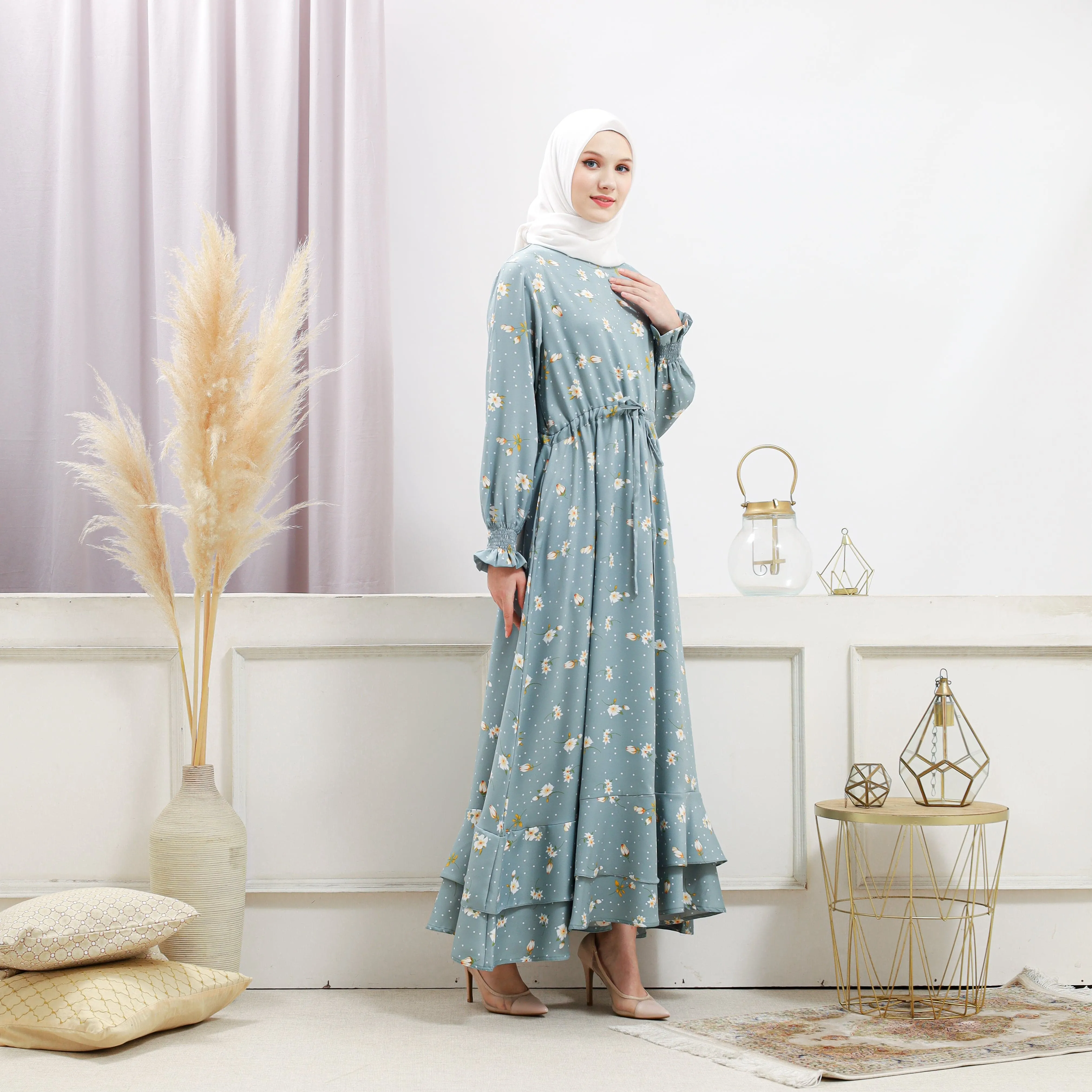 Women's Turquoise Floral Dress