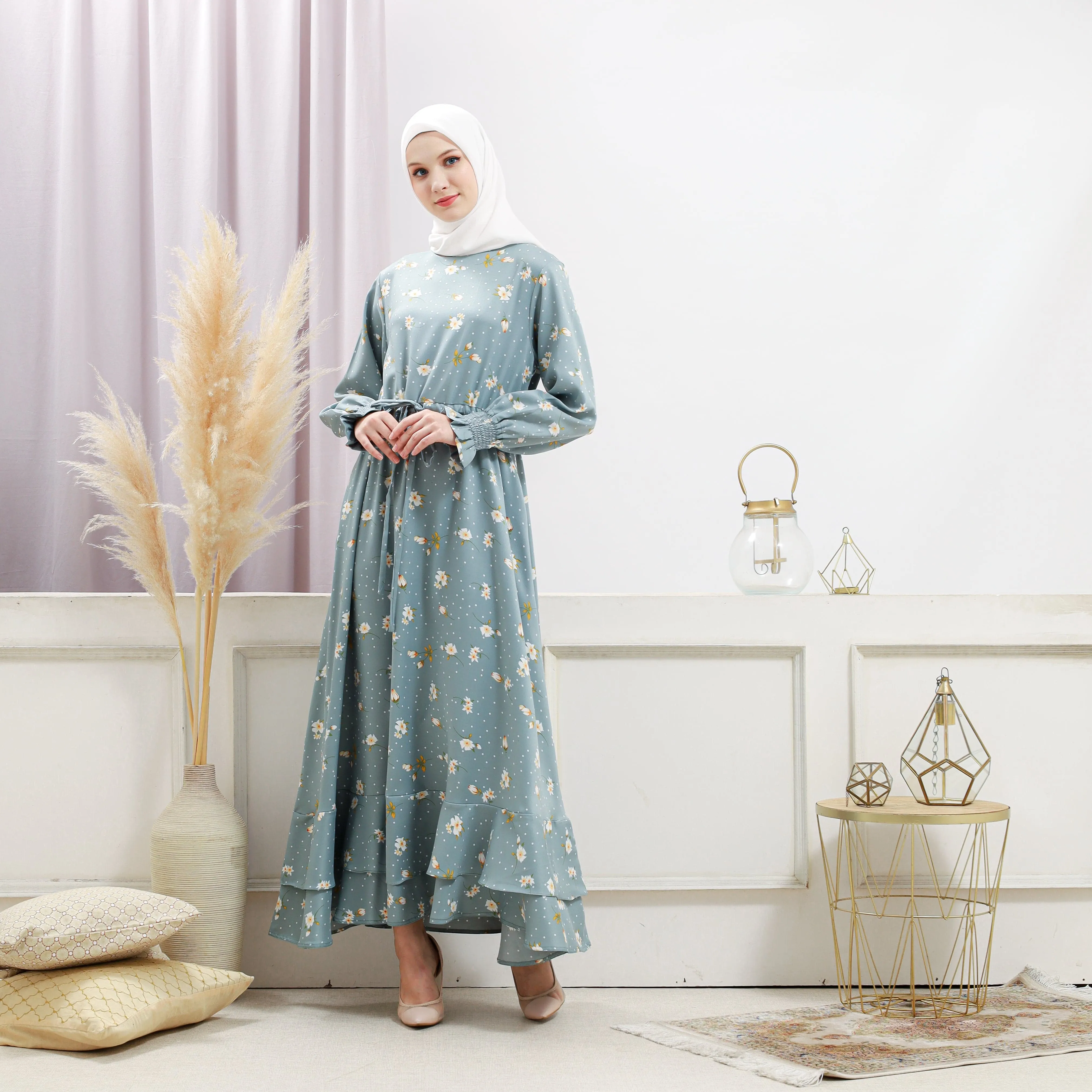 Women's Turquoise Floral Dress