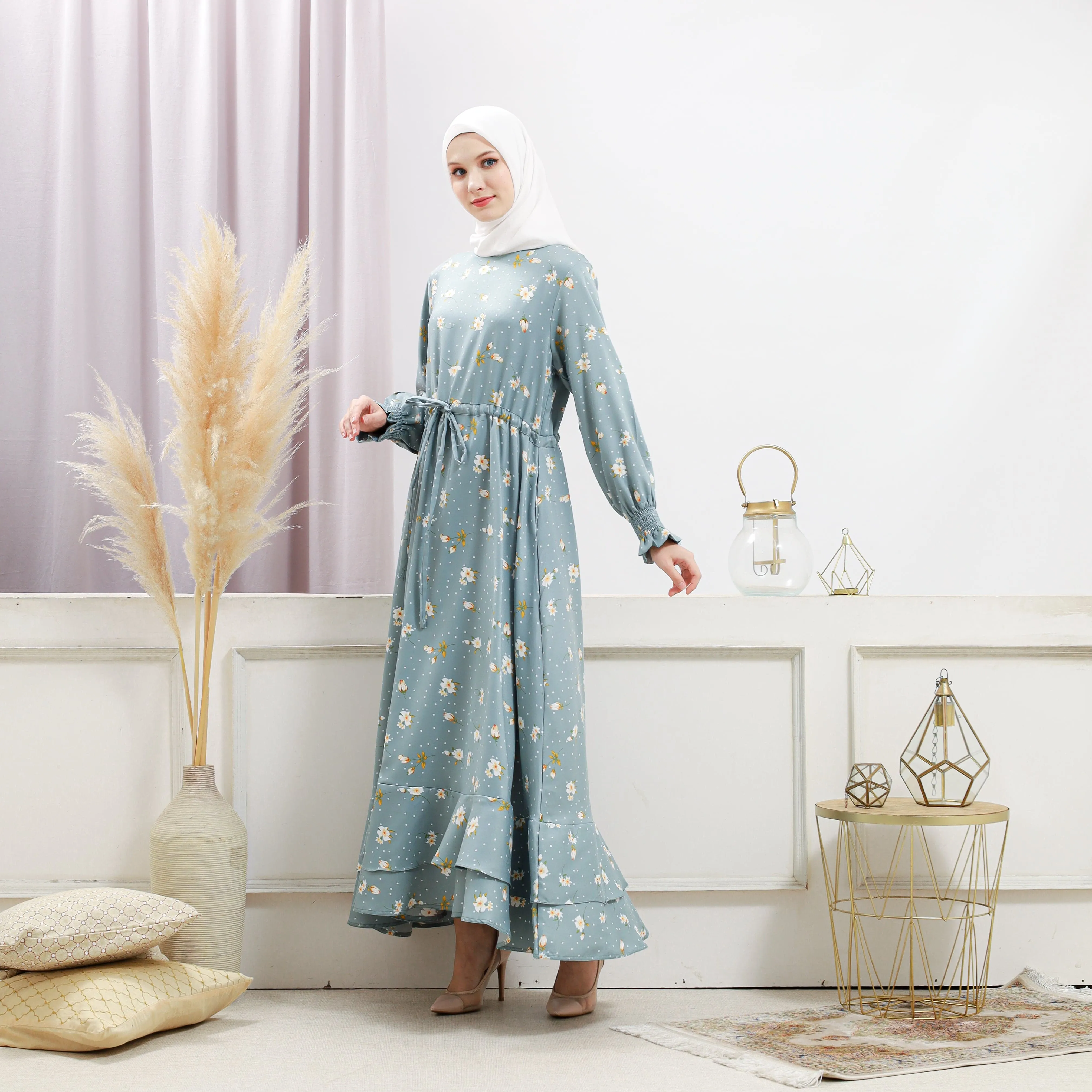 Women's Turquoise Floral Dress