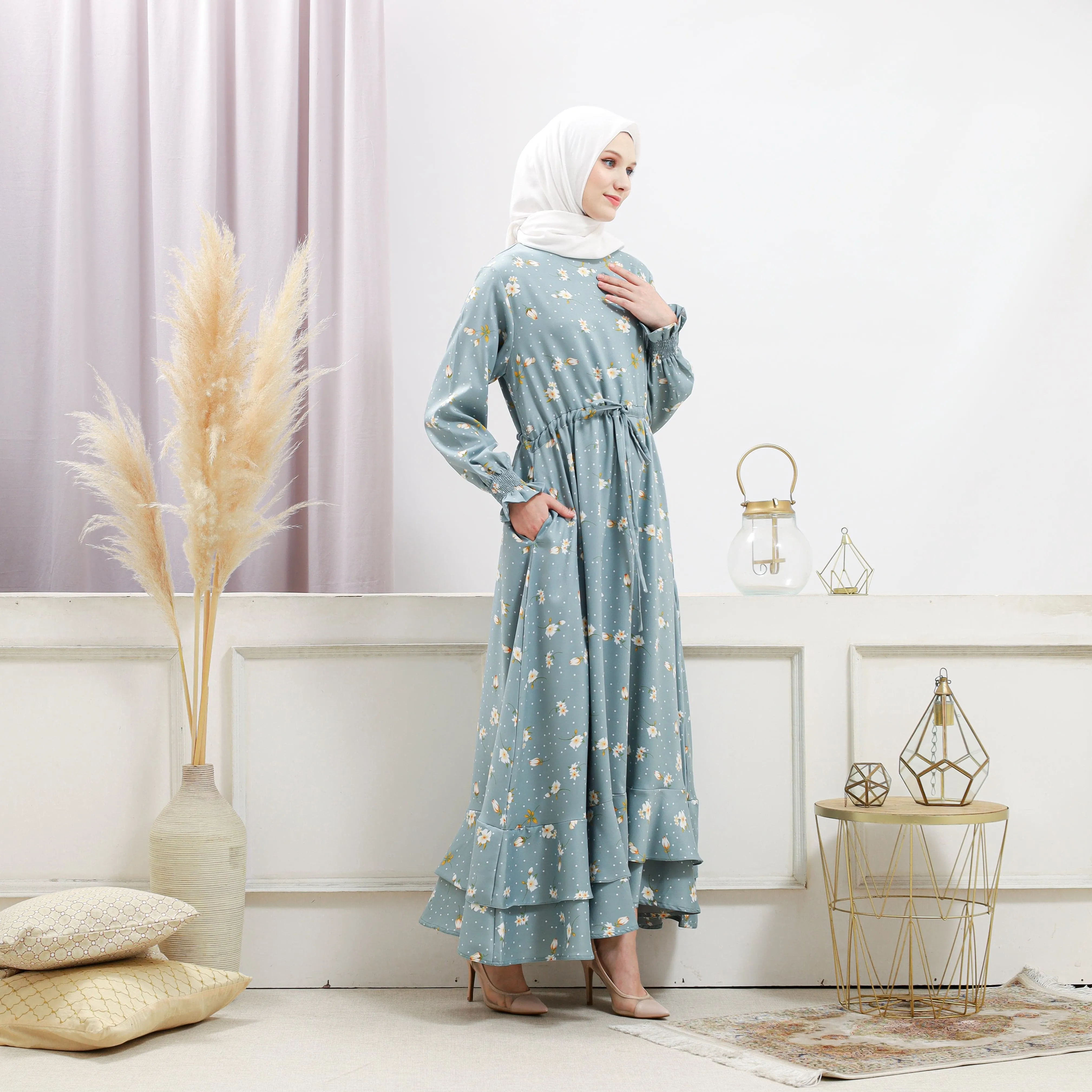 Women's Turquoise Floral Dress