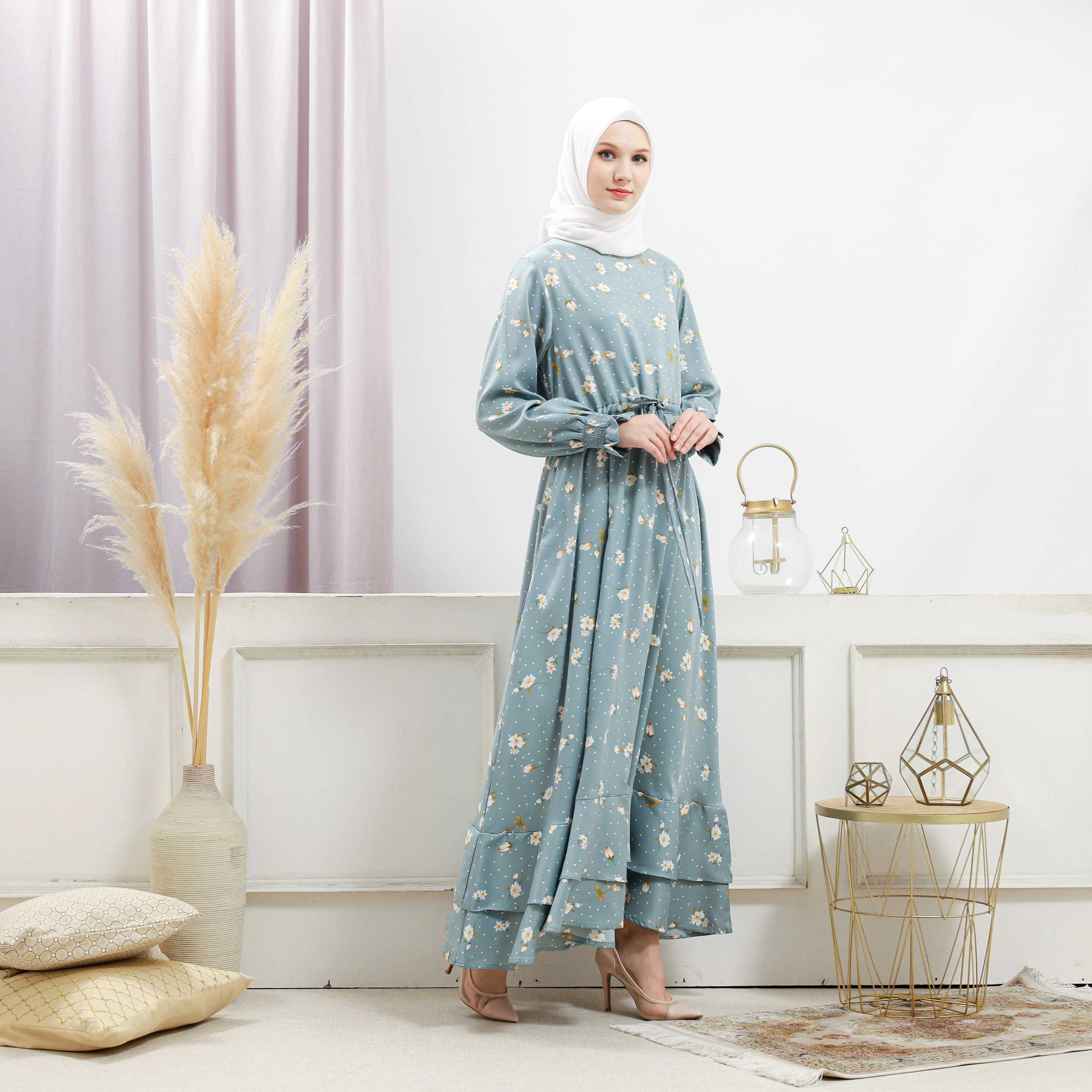 Women's Turquoise Floral Dress