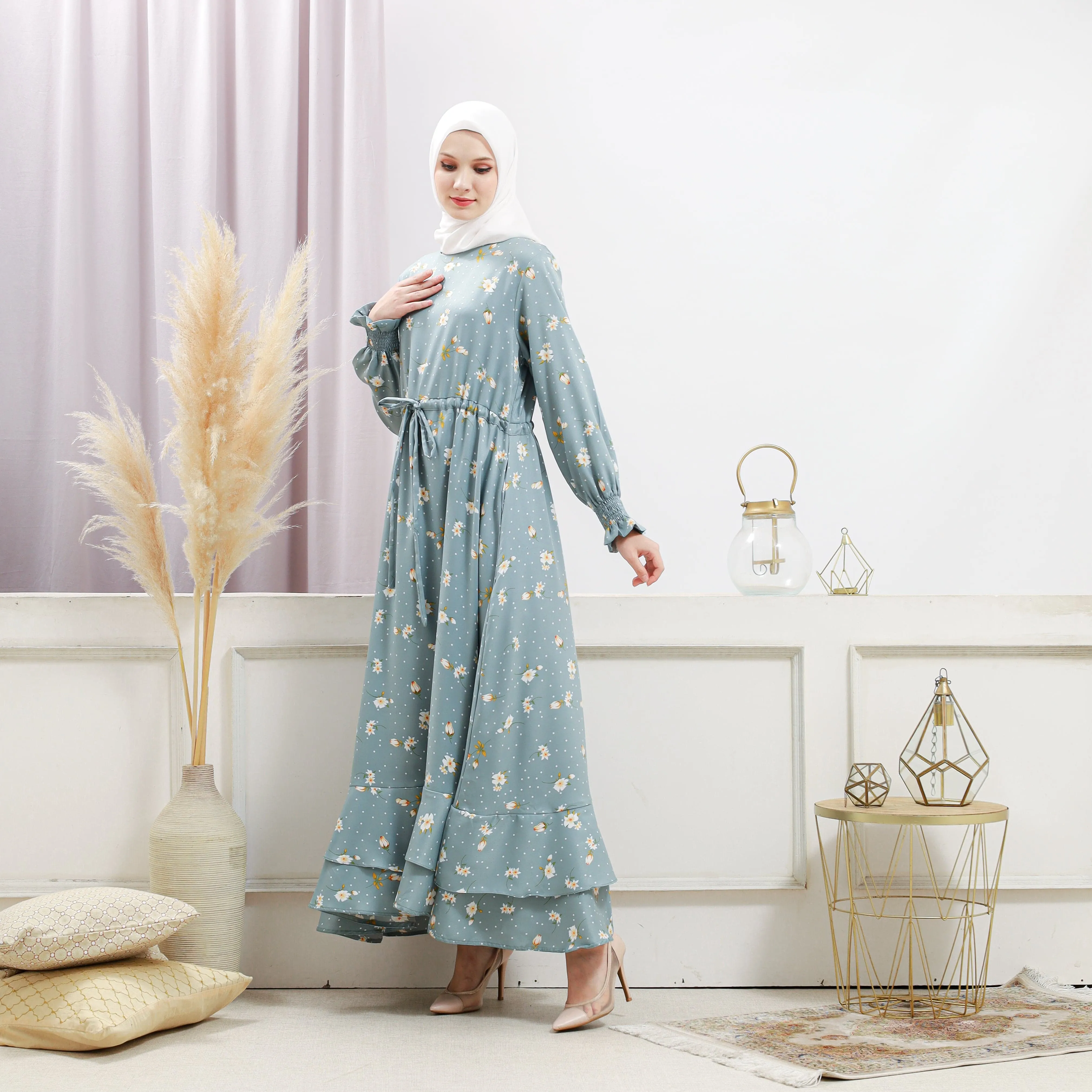 Women's Turquoise Floral Dress